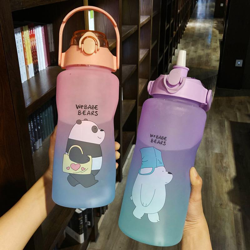 STV Botol minum WE BABE BEARS WE LOVELY BEARS Gradasi Pelangi 2000ml atau 2Liter Dengan Stiker