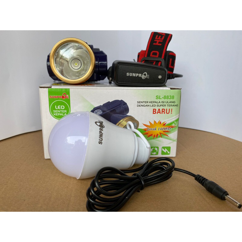 Senter Kepala Sunpro LED SL-8838 ( plus korek)