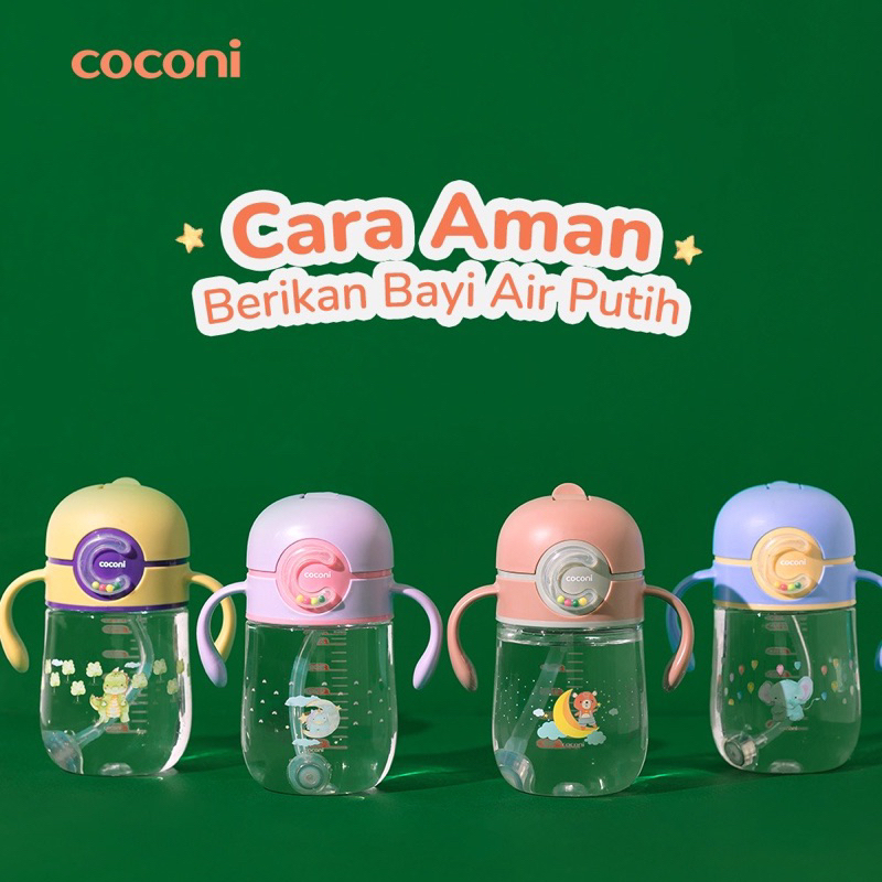 Coconi Tritan Straw Cup 270ml Botol Minum Bayi Sedotan 6m+