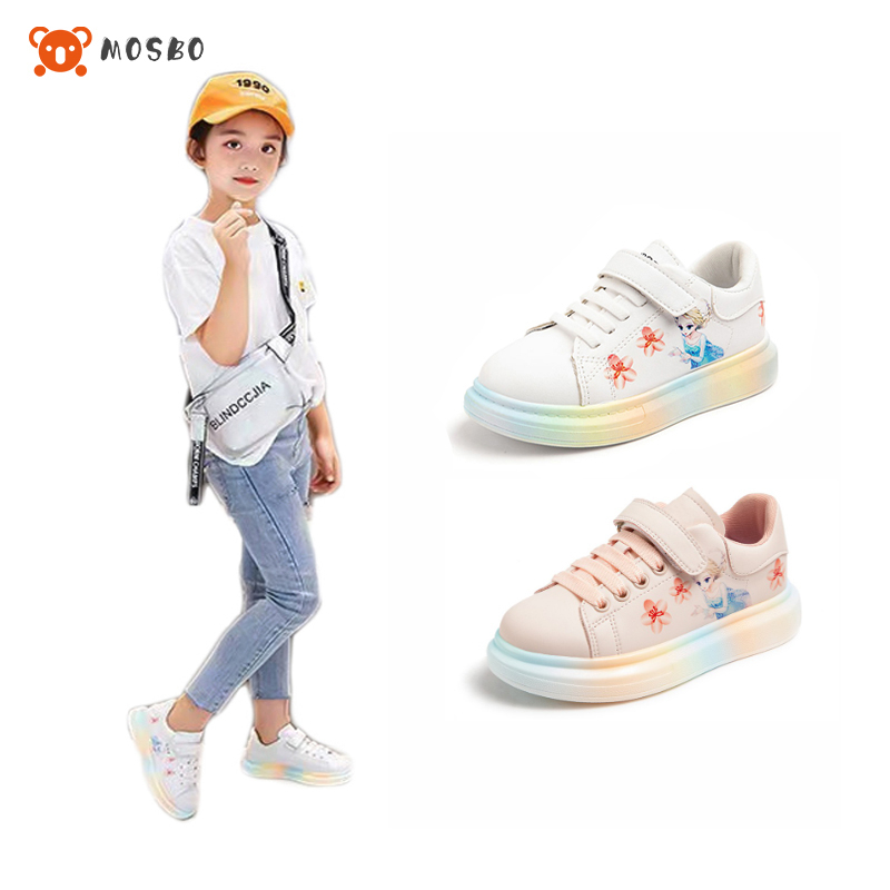MOSBO Sepatu Frozen Anak Perempuan Sepatu Anak Cewek Sepatu Fashion Frozen Sneakers Sekolah Anak