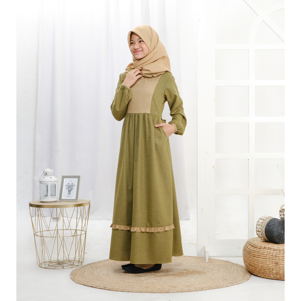 Mufatih Sarimbit Keluarga Couple Family Set Lebaran Azran Hijau Olive