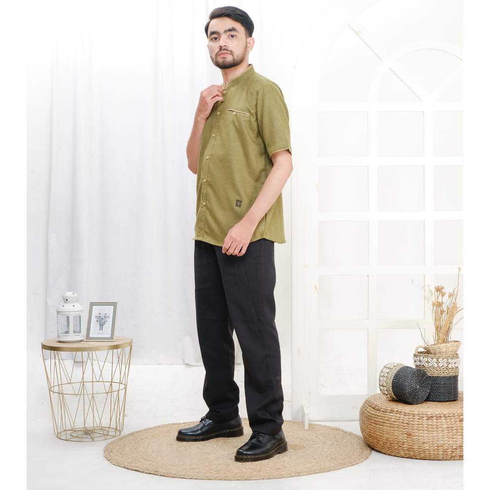 Mufatih Sarimbit Keluarga Couple Family Set Lebaran Azran Hijau Olive