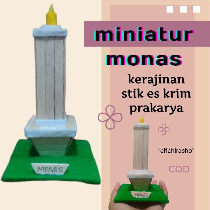 miniatur monas kerajinan tangan stik es krim bentuk monas || miniatur monas stik es krim