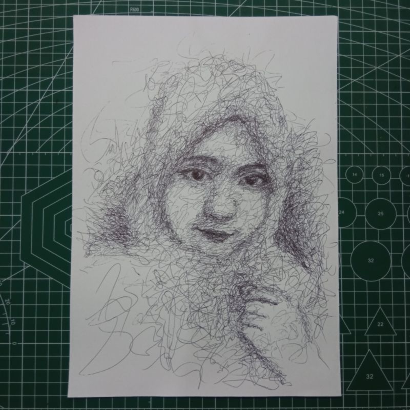 

lukis wajah bolpoin Scrabble art a4 ( tanpa figora)