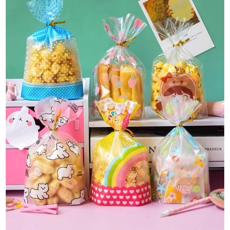 50pcs/pack PLASTIK ROTI COOKIES /GODDIE BAG HADIAH HAMPERS ULTAH PC-21