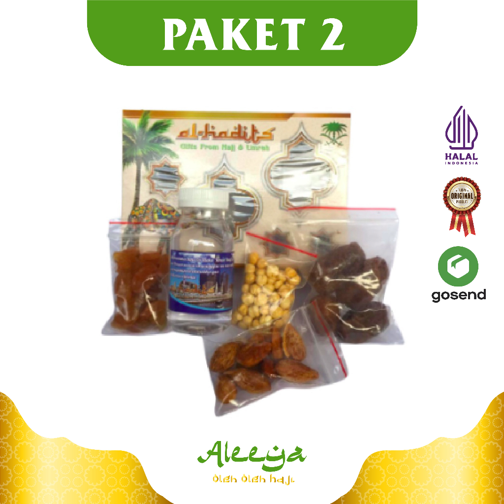 

Paket souvenir oleh oleh haji dan umroh + kacang almond + air zamzam