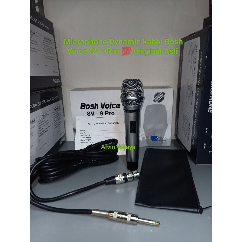 Mic Dynamic karaoke Microphone kabel Bosh Voice SV-9Pro Original Asli mik