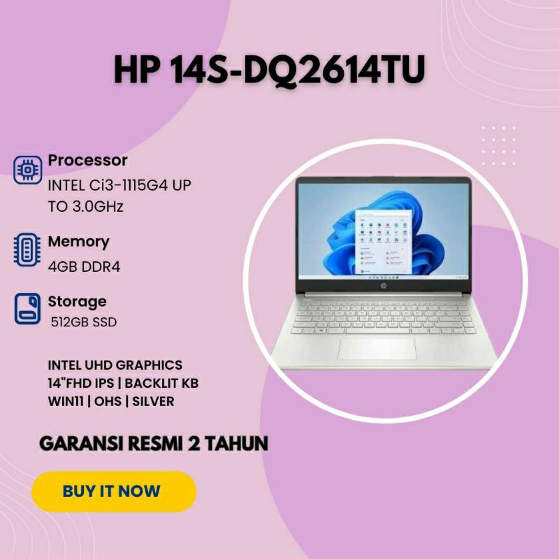LAPTOP BARU HP 14S-DQ2614TU