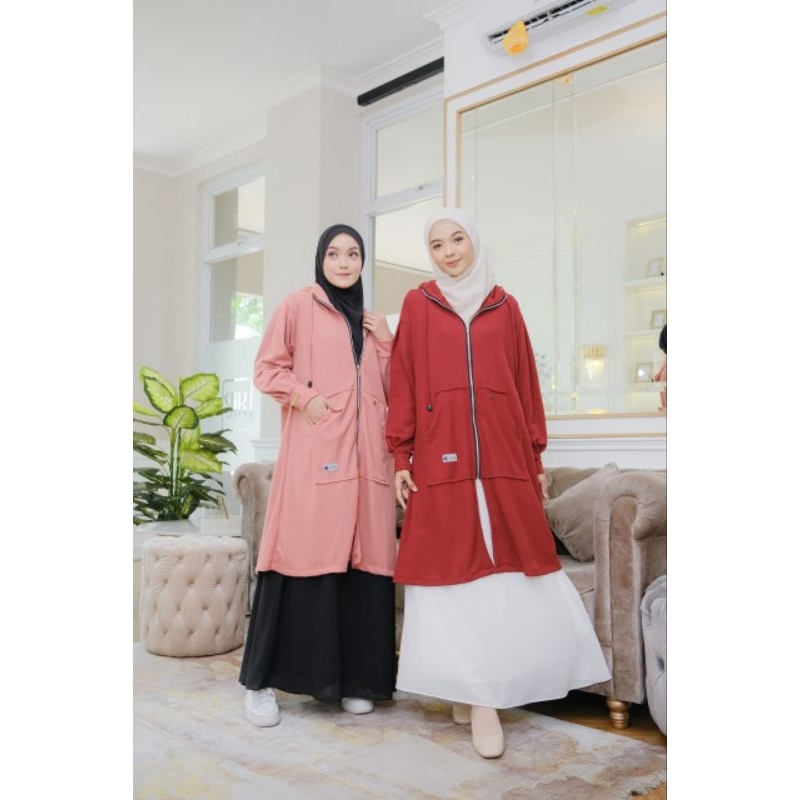 Fathiyah Outer Alietha | Long Outer Jacket Wanita Muslimah