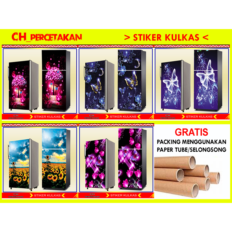 STIKER KULKAS, STIKER PINTU KAMAR MANDI, WALLPAPER KULKAS
