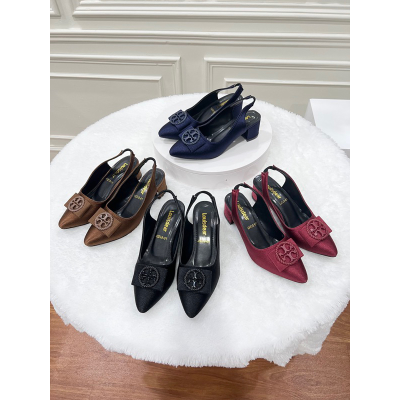 sepatu wanita pesta kerja Louisdear P67 Heel 5 cm bahan satin empuk dan nyaman dipakai kualitas bagus sekali