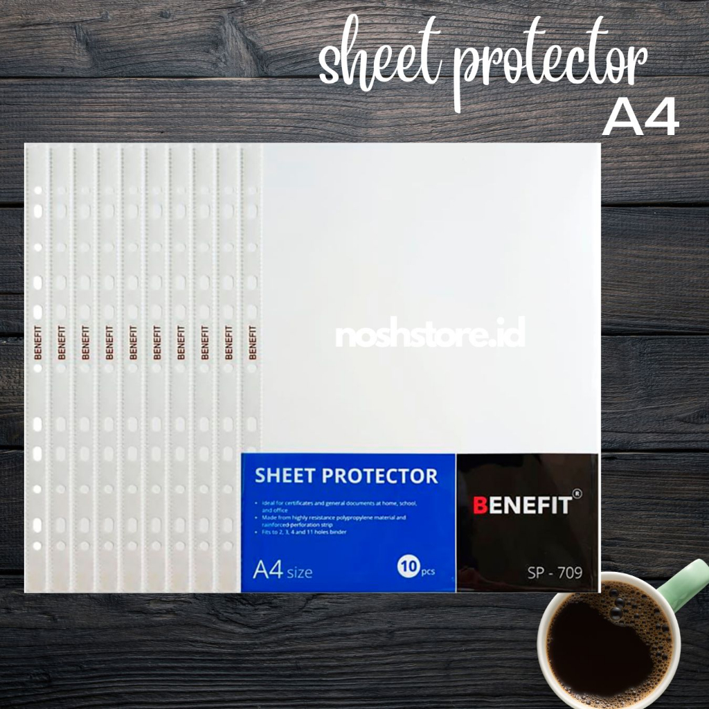 

SP709 sheet protector jenia ukuran A4 ( 1 pak isi 10 lembar) / Sheet Protector Pelindung Kertas Benefit/ Pocket File