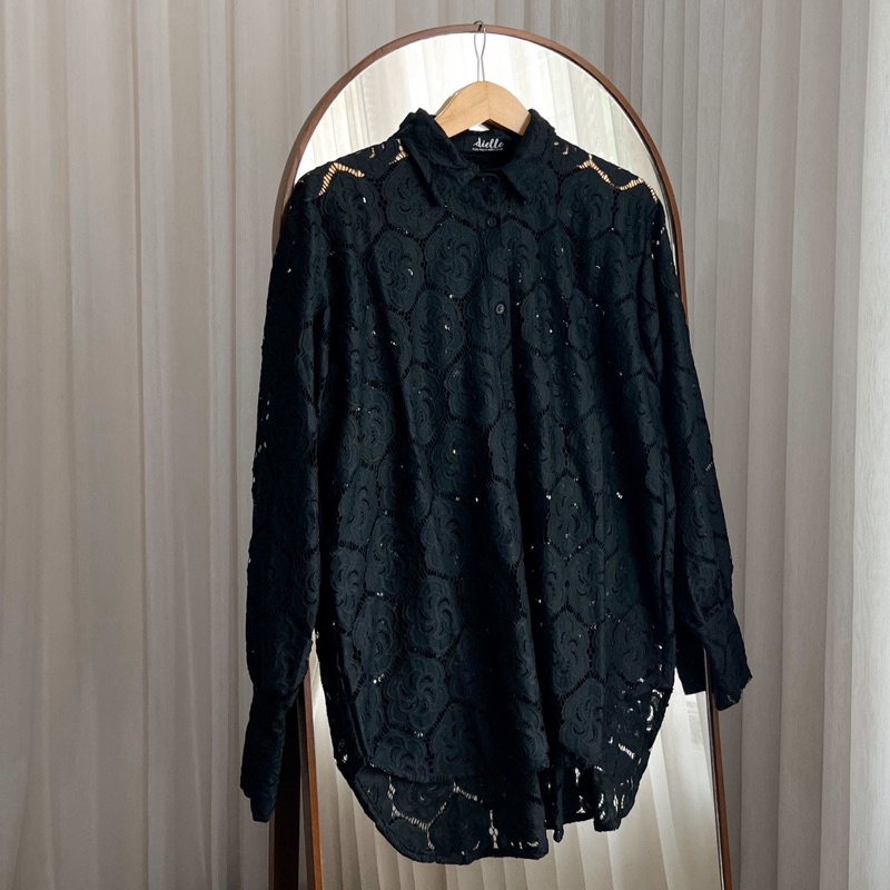 Heba Shirt by Dielle Official / Lace Shirt / Oversized Shirt