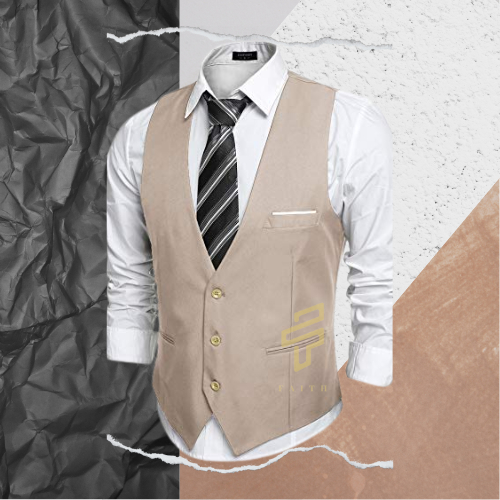 Faith -  Rompi Jas Dewasa Warna Cream Rompi Pria Dewasa Vest Pria Rompi Jas Dewasa