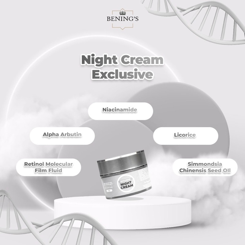 Night Cream Benings Skincare (bpom)