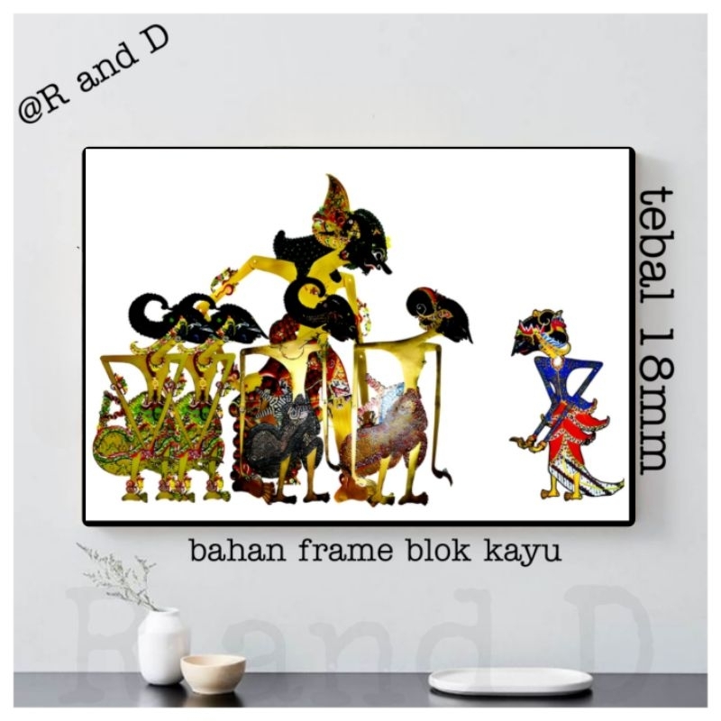 Hiasan Dinding Gambar Wayang Ukuran 47x31 Tokoh Wayang Poster Pandawa Gambar Hanoman Semar Gareng Pe