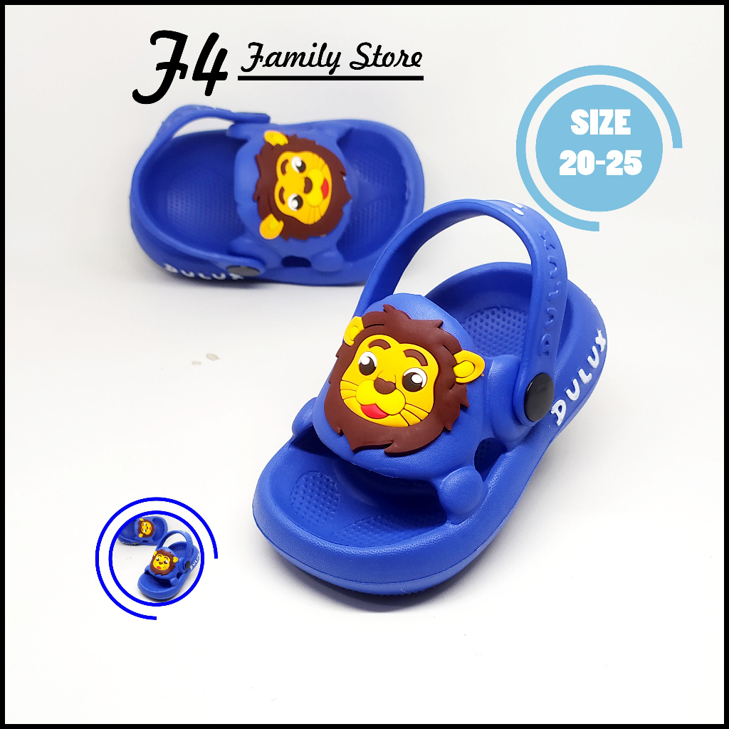 MD79 - Sendal Anak Laki Laki Baim Tali Belakang Usia 1 3 Tahun Motif Singa Lion Terbaru