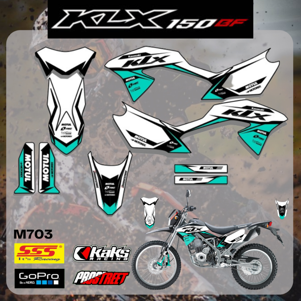 STIKER LIS STRIPING MOTOR KLX BF KODE M703 - Sticker Striping Decal List Variasi Motor Kawasaki Klx 