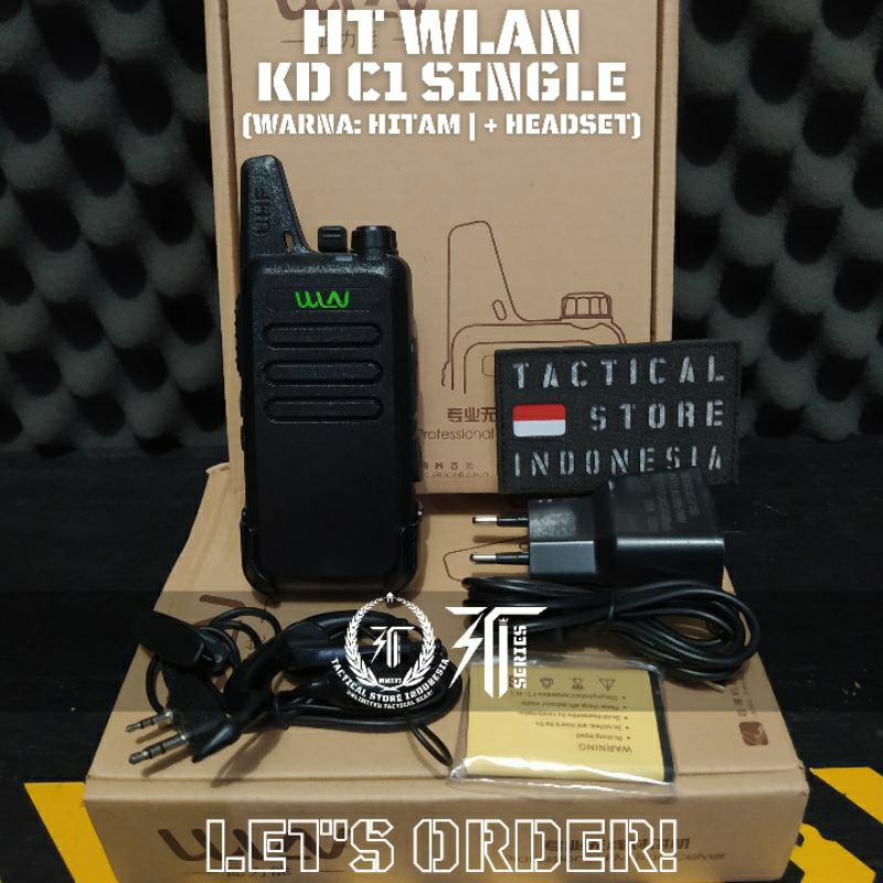 HT WLAN / HANDY TALKIE WLN KD C-1 SINGLE + BONUS HEADSET HT - HITAM