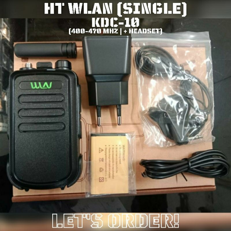 HT WLAN / HANDY TALKIE WLN KD C-10 SINGLE + BONUS HEADSET HT - HITAM