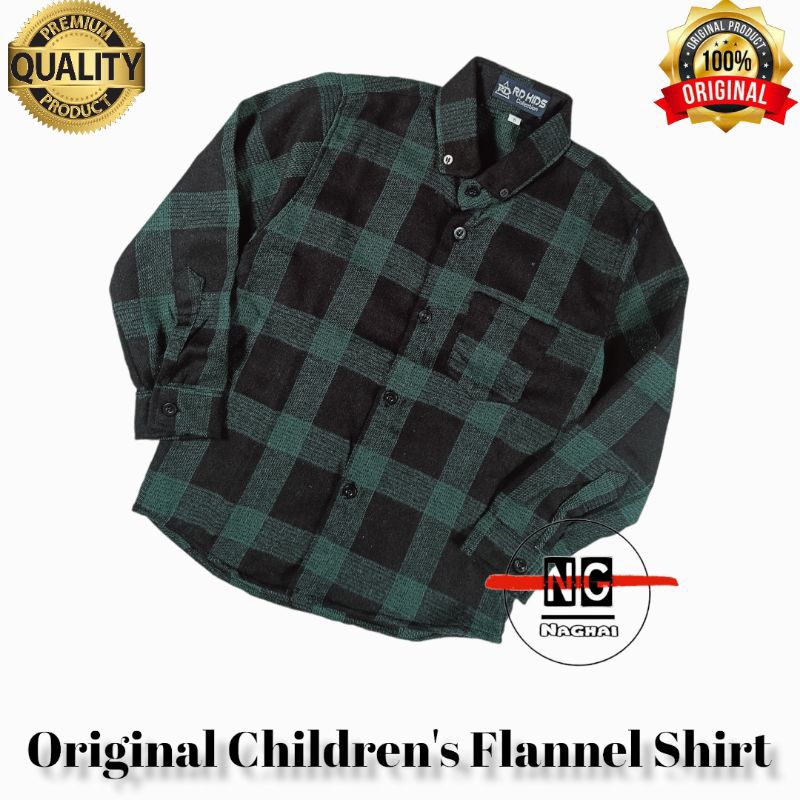 Baju Kemeja Flanel Anak Laki-laki / Perempuan  Lengan Panjang Usia 3-12 Tahun