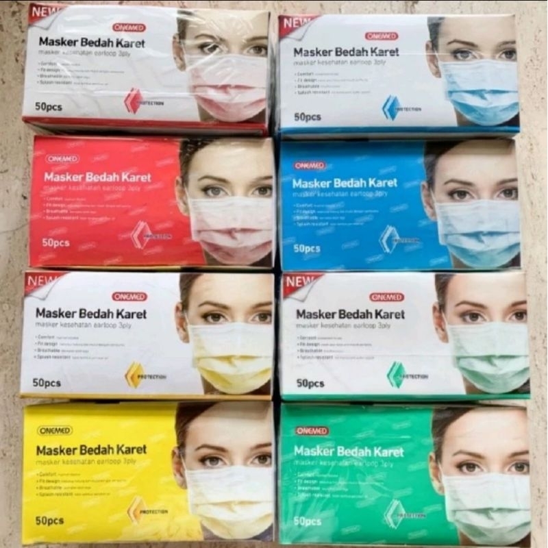 ONEMED - Masker medis earloop 3ply  isi 50pcs per box