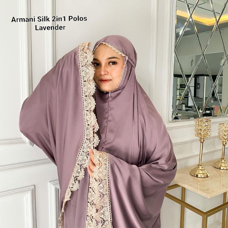 Mukena Velvet Silk 2in1 Polos Jumbo