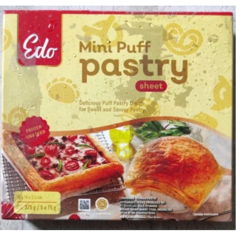 Edo Puff Pastry Mini Sheet 14x14x2.5cm (375gr)