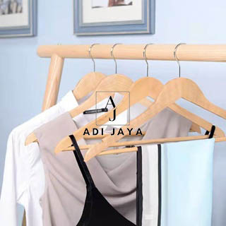 HANGER KAYU BAJU DEWASA + PALANG PREMIUM PAKET BESAR 140 PCS