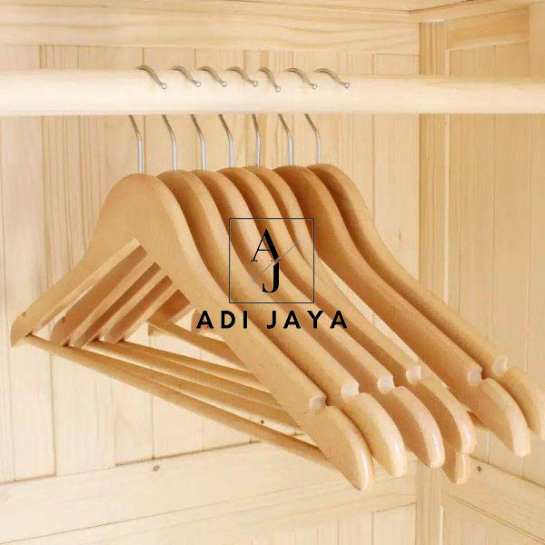 HANGER KAYU BAJU DEWASA + PALANG PREMIUM PAKET BESAR 140 PCS