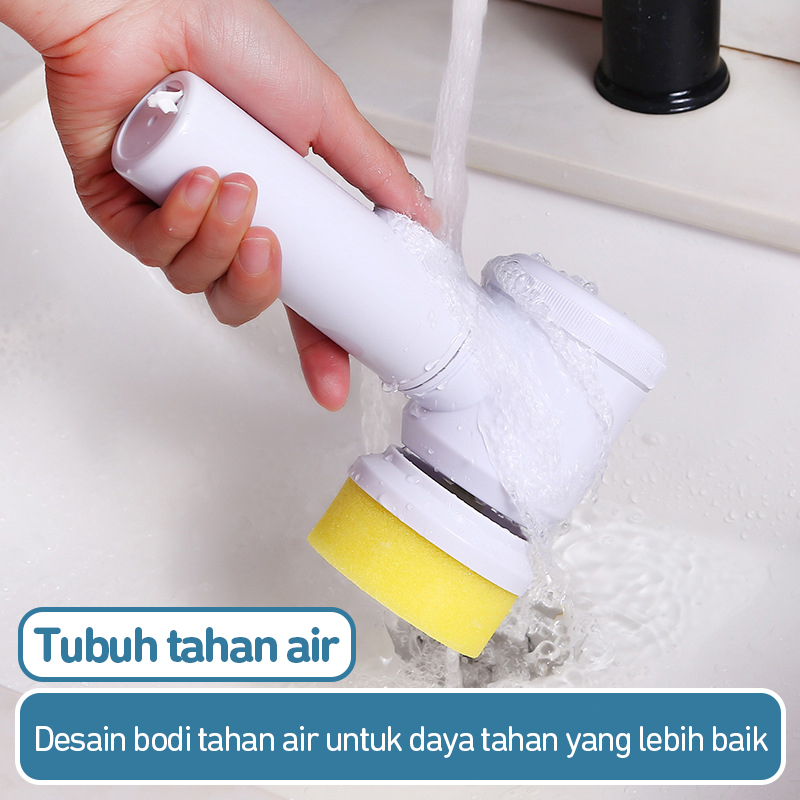 Magic Brush 3 in 1 Rechargeable / Sikat Pembersih Listrik Wireless Handheld Cleaner Rechargeable Spin Scrubber Waterproof Washer untuk Dapur Rumah