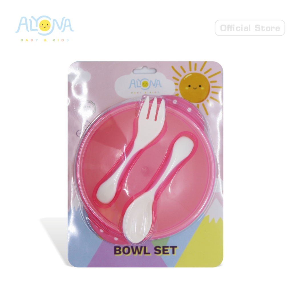 Ktmstore Suction bowl set fork spoon set Mangkok Silikon Bayi Alyona AL-002