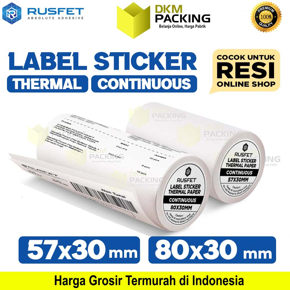 

Sticker Label Thermal Paper CONTINUOUS ROLL Olshop Barcode Resi RUSFET