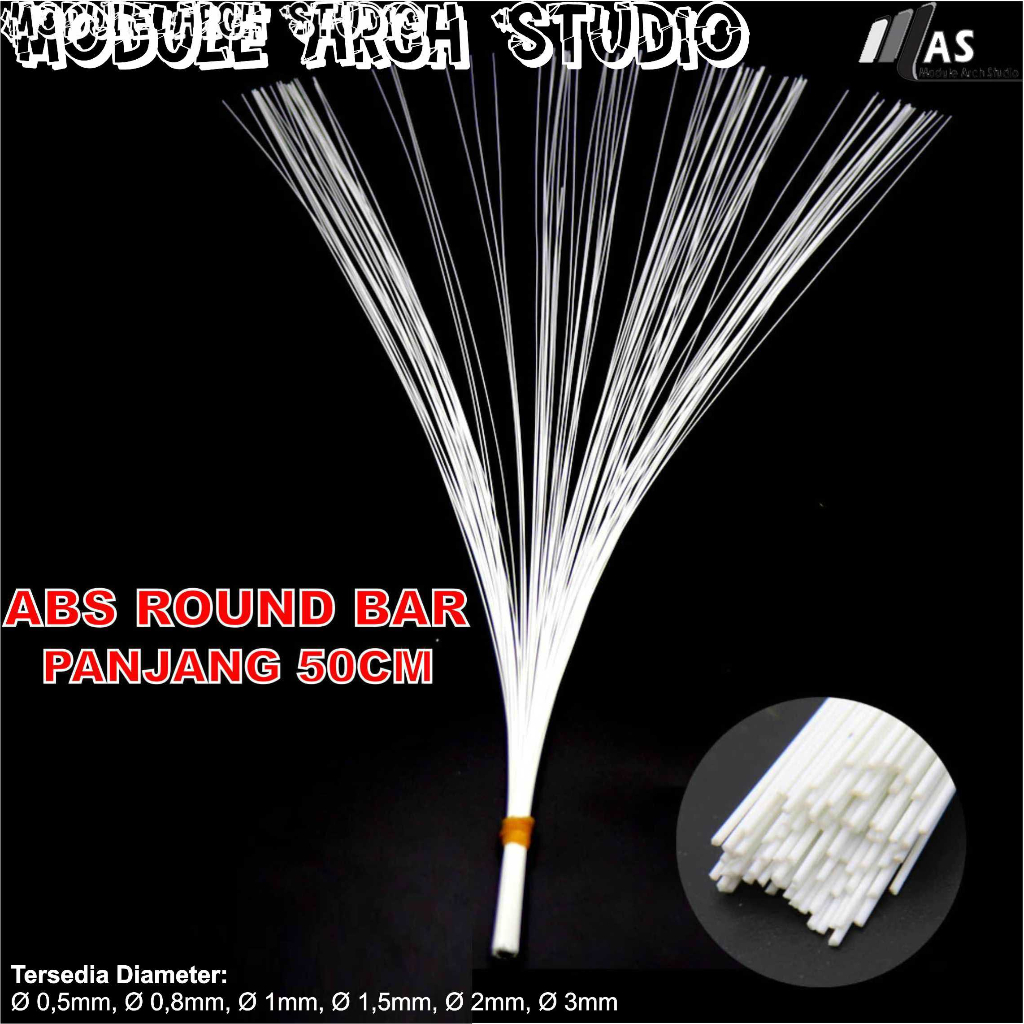 ABS Round Bar - ABS Round Rod - Stick Plastik Padat - Maket Stick