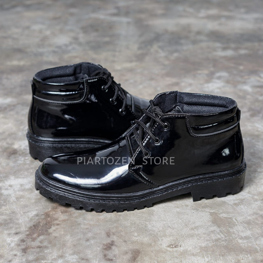 sepatu pdh pskibra doff kilap dinas tni polri security outsole tebal kulit sintetis