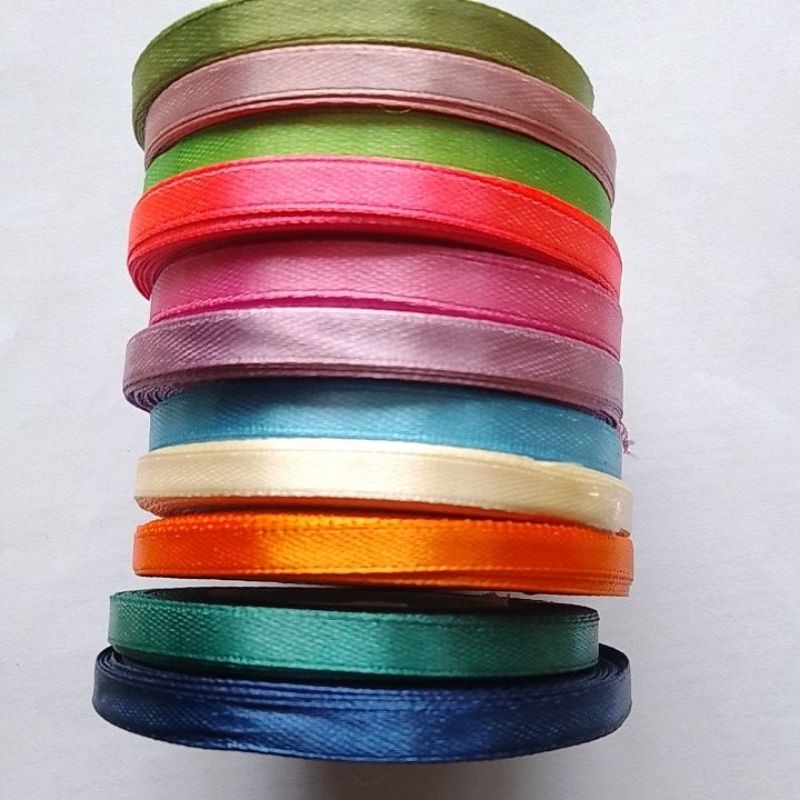 Pita Satin 1/4&quot; 6mm Panjang 20yards