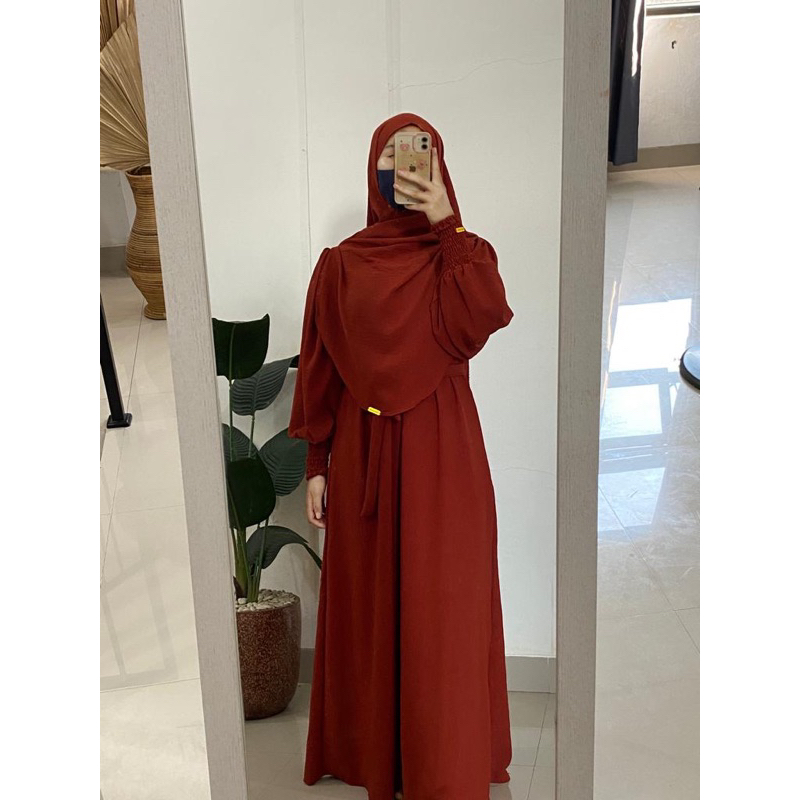 One Set Abaya Bassic Luna Crinkle Airflow