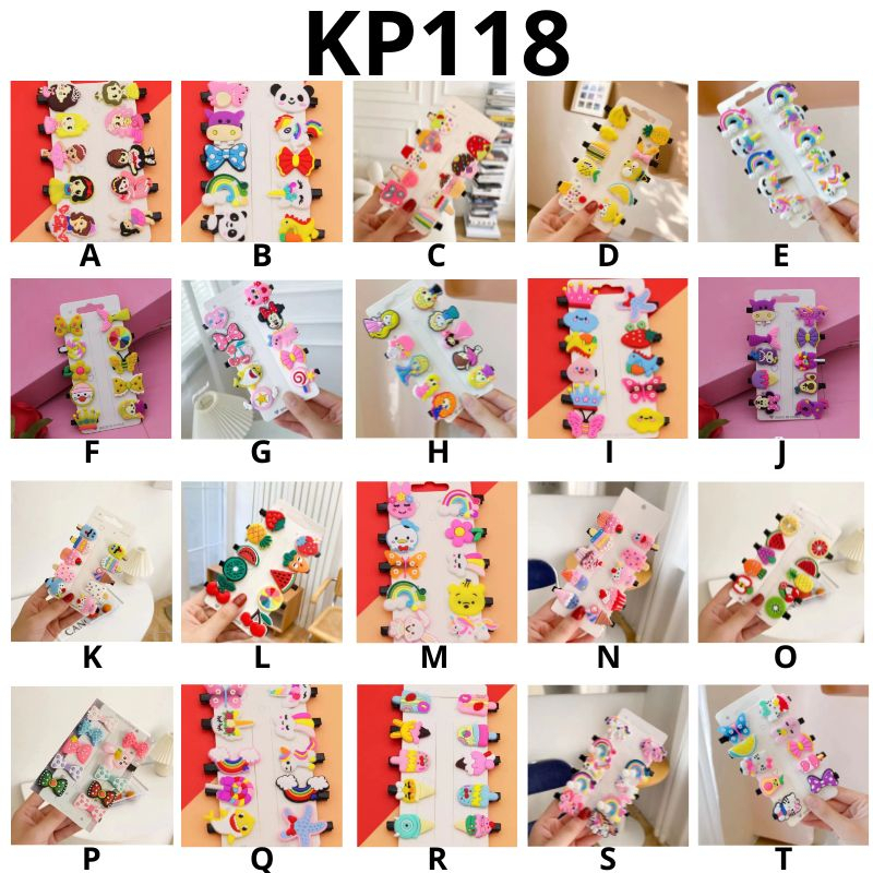 GOKIDO - KP118 JEPIT RAMBUT ANAK PEREMPUAN LUCU 10 IN 1 JEPITAN RAMBUT FASHION KARAKTER JEPITAN HAIR PIN GAYA KOREA KIDS UNICORN ICE CREAM