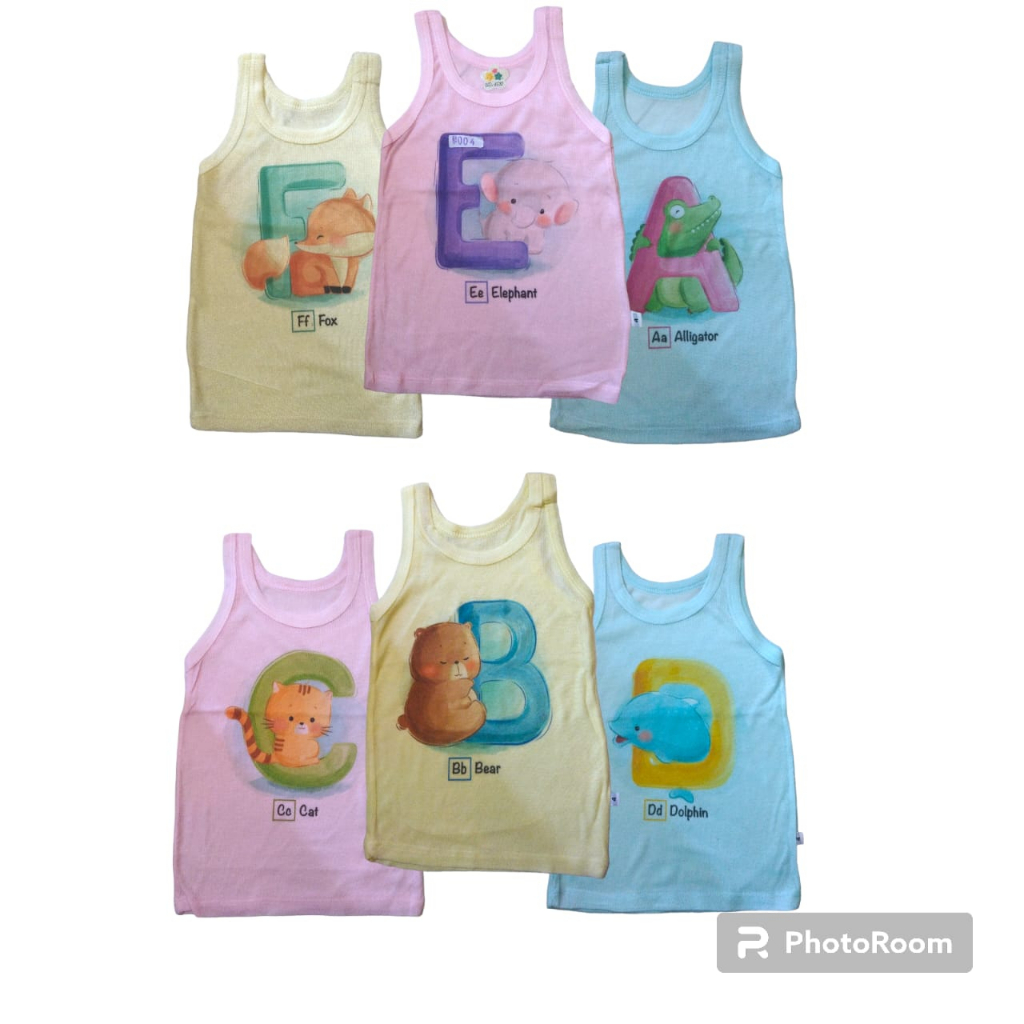 Singlet Kaos Dalam Karakter Anak WARNA Besar Size 4,6,8,10