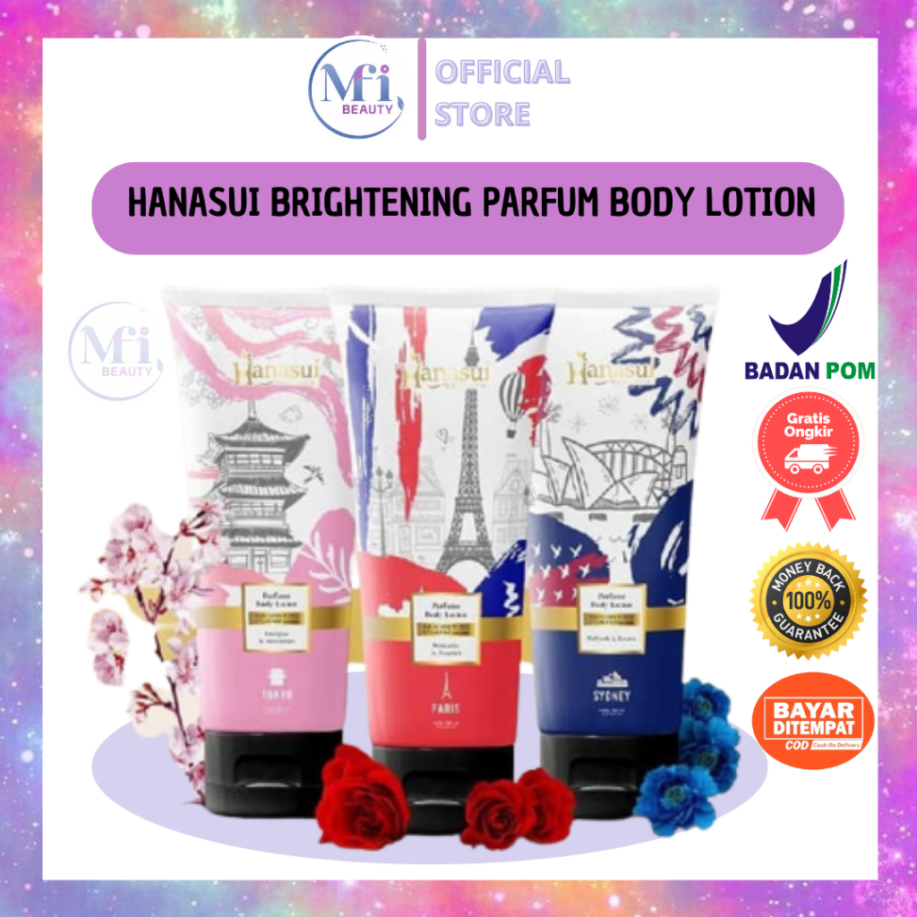 MFI - HANASUI BRIGHTENING PARFUM BODY LOTION BPOM 180 ML