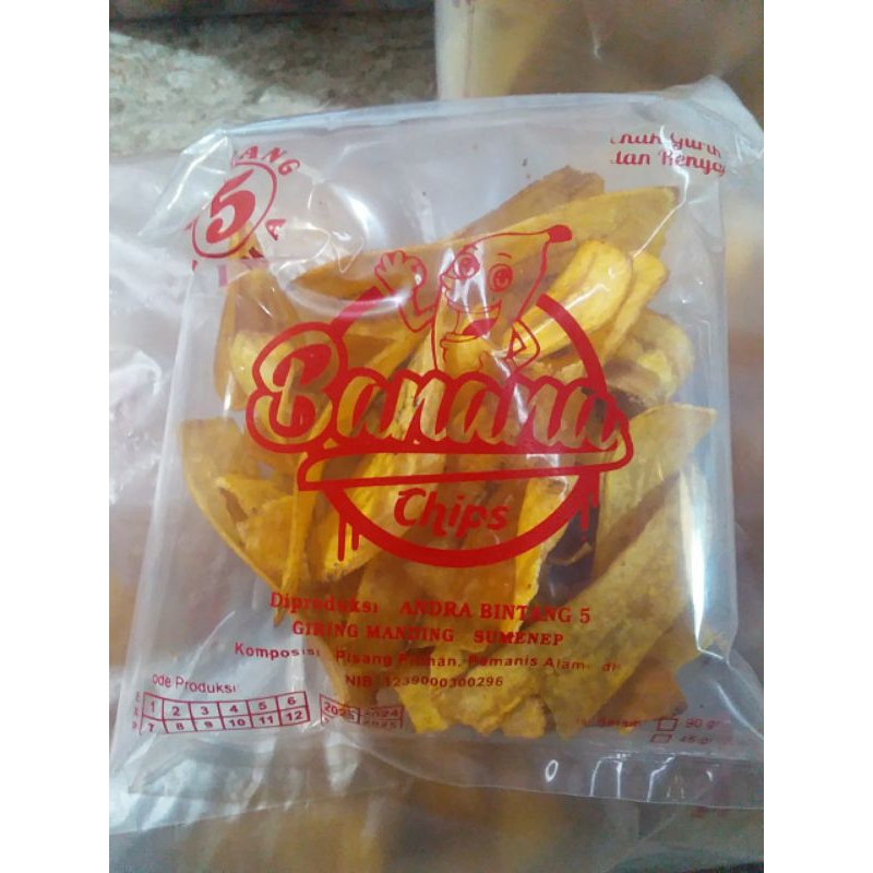 

Keripik pisang Bintang 5 / keripik cemilan madura manis 90 g