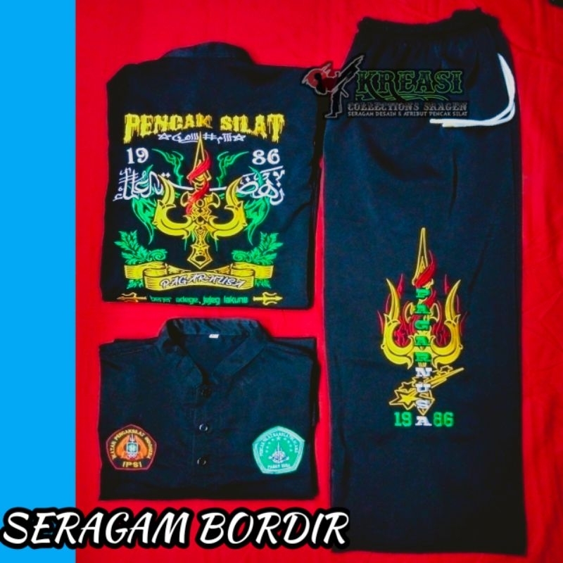 Seragam Bordir  - Sakral Bordir trisula pagar nusa