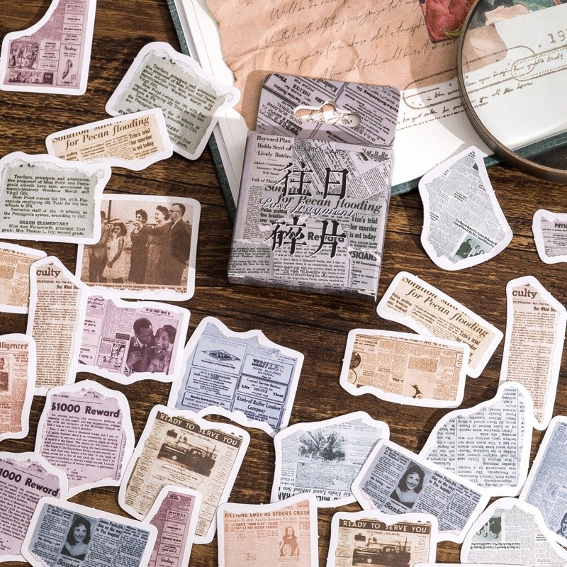 

46 Pcs Sticker Pack Letter Vintage Sticker Scapbook Retro Aesthetic G7