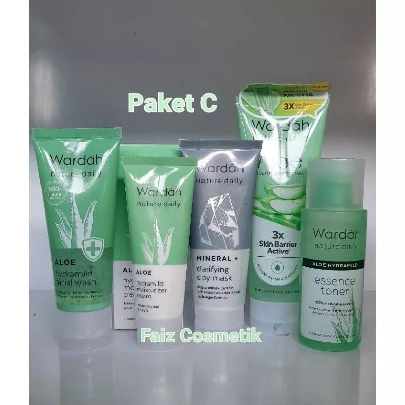 Wardah Paket Aloevera Perawatan Wajah melembabkan / untuk kulit sensitive