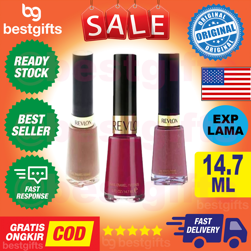 REVLON NAIL ENAMEL POLISH KUTEK CAT KUKU WARNA INTENS DAN TAHAN LAMA 14.7 ML - 023 MOONLIT MAUVE