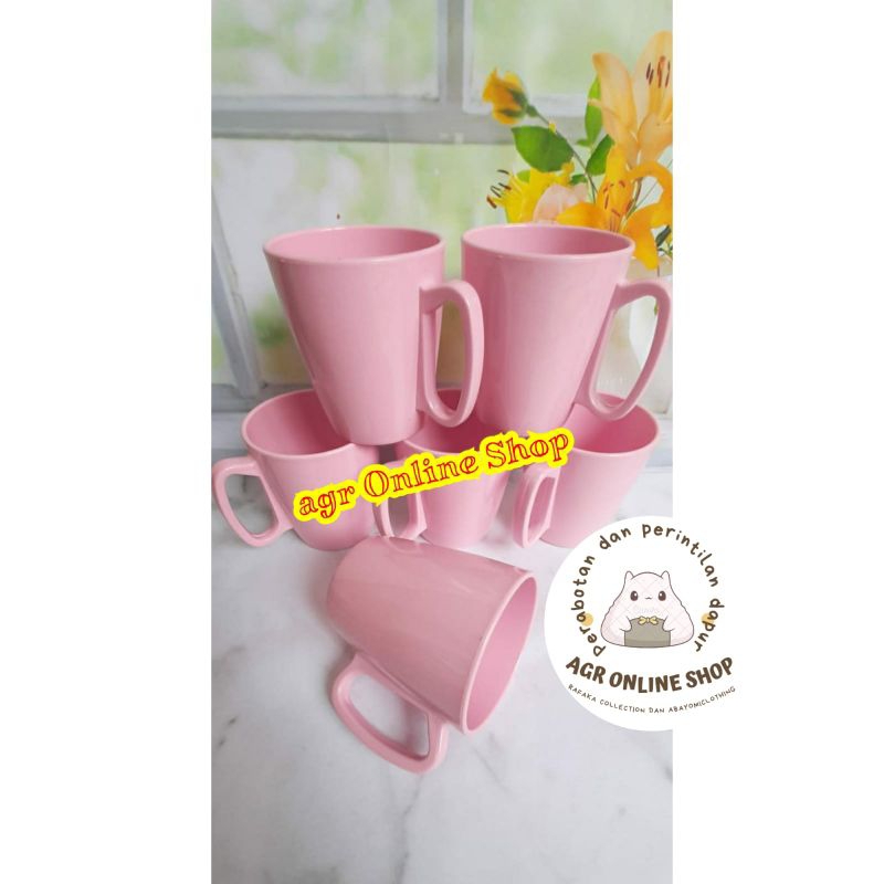 Paket 6pcs Mug Melamin Gagang / Mug Serbaguna/ Cangkir Melamin/ Cangkir teh / Cangkir kopi