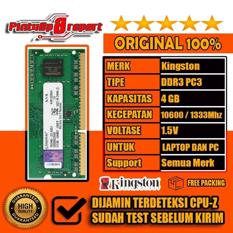 RAM 4GB LAPTOP ASUS A42 A43 A45 A42J A43S N43SL A45A A45V A46C K53 X43U ORIGINAL