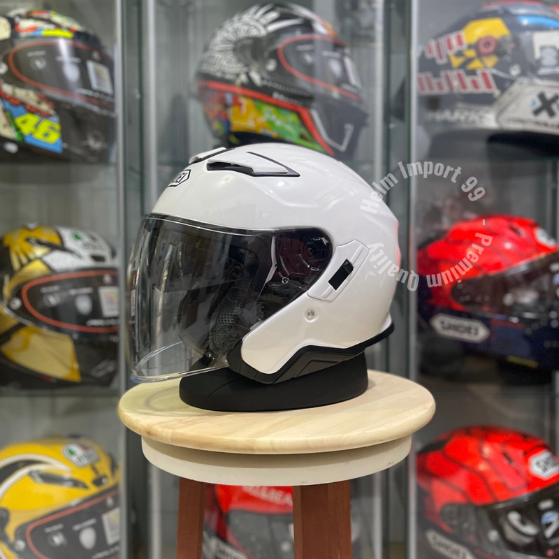 NEW PRODUCT- HELM SHOEI J CRUISE II WHITE GLOSSY / PUTIH POLOS HALF FACE 1:1 UPGRADE