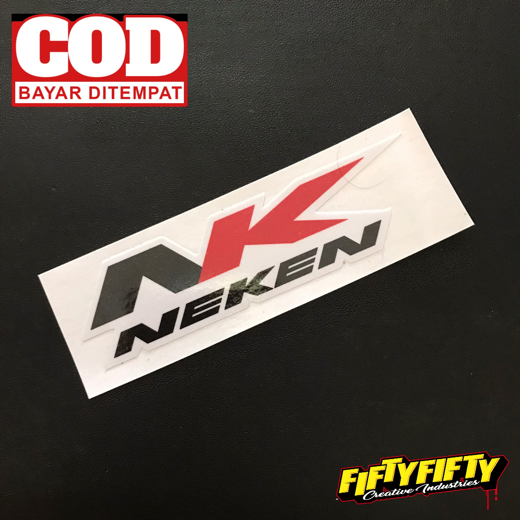 Stiker Print Cut NEKEN Stiker Printing Laminasi Glossy Stiker Motor Mobil Helm Sudah Membentuk Pola Desain