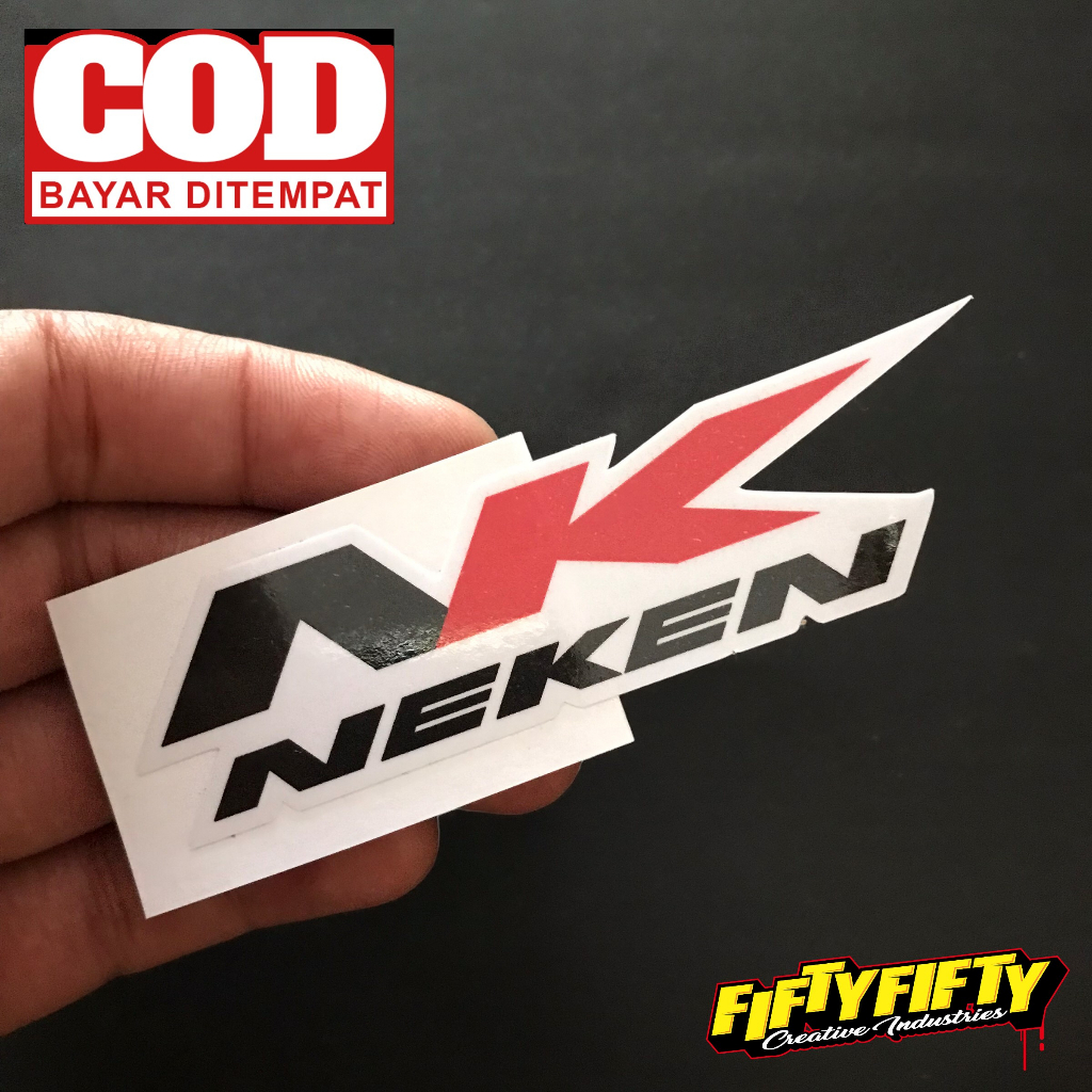 Stiker Print Cut NEKEN Stiker Printing Laminasi Glossy Stiker Motor Mobil Helm Sudah Membentuk Pola Desain